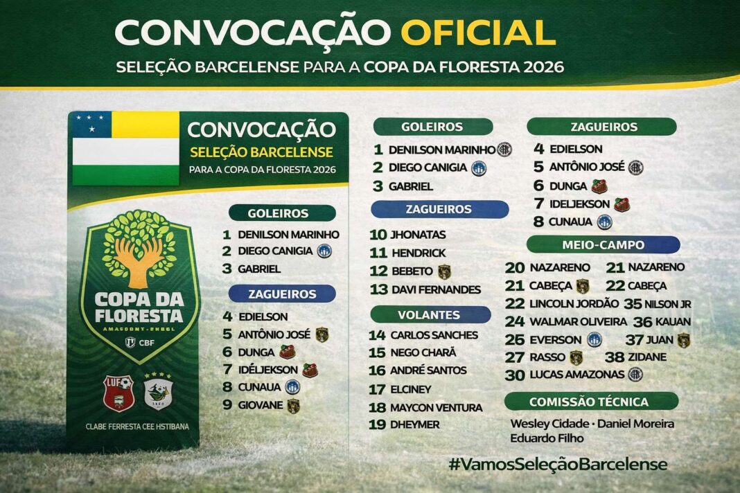 Seleção barcelense define elenco para a Copa da Floresta 2026