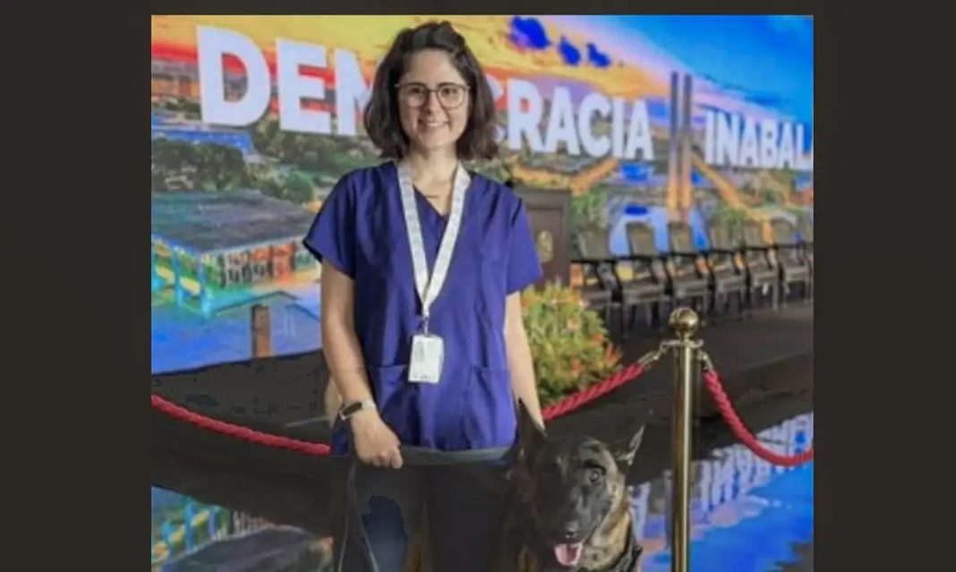Veterinária Vitória é mordida no pescoço por pastor-belga