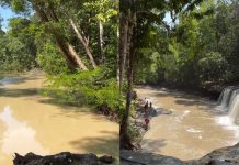Água barrenta provoca fechamento de cachoeira em Presidente Figueiredo