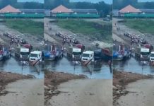 Vídeo: travessia de balsa na BR-319 é paralisada pela segunda vez nesta semana