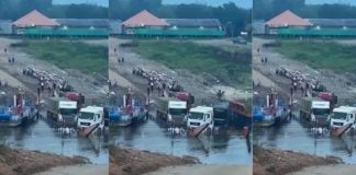 Vídeo: travessia de balsa na BR-319 é paralisada pela segunda vez nesta semana