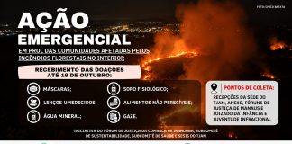 TJAM promove campanha solidária para ajudar vítimas de incêndios florestais no Amazonas