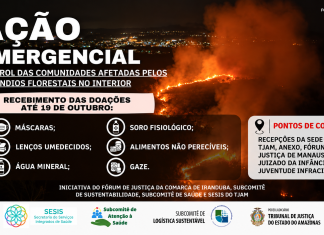 TJAM promove campanha solidária para ajudar vítimas de incêndios florestais no Amazonas