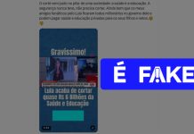 É #FAKE que Lula anunciou corte de R$ 6 bilhões na Saúde e na Educação após eleição de 2026; vídeo foi exibido no ano retrasado